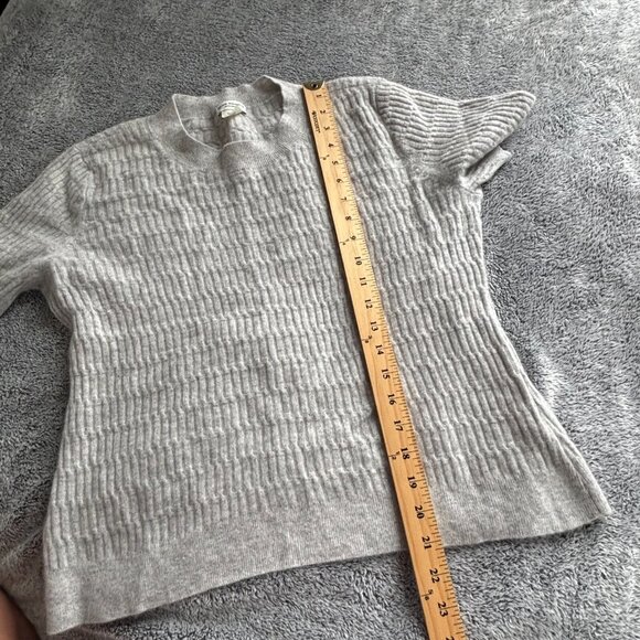 Club Monaco Womens Sweater Size XL Gray Ribbed Quiet Luxury Soft Essential 18220 - Picture 5 of 9